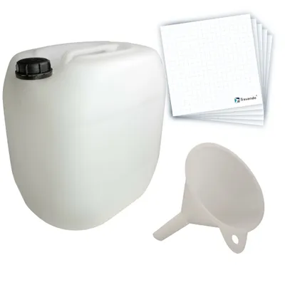 Produktbild von Trevendo 30 Liter Leerkanister Din 61 inkl. Trichter und 5 Etiketten
