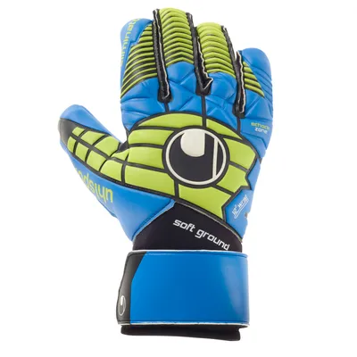 Produktbild von Uhlsport Eliminator Soft Hn Comp Torwarthandschuhe blau/power grün 8.5