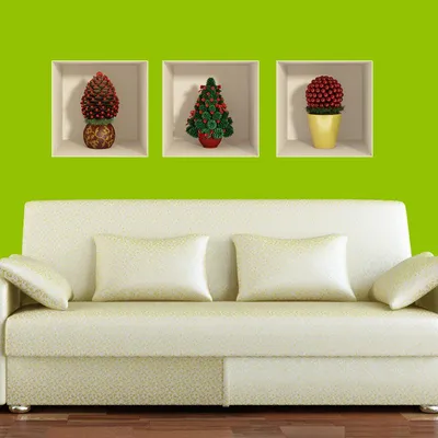 Produktbild von Weihnachtsbaumaufkleber mit 3D-Effekt, 30 x 90 cm