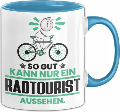 Produktbild von Radtourist Geschenk Tasse So Gut Kann Nur Ein Radtourist Aussehen Geschenkidee Kaffee-Becher (Blau)