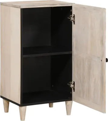 Image de Buffet vidaXL blanc blanchi 40 x 33 x 75 cm en bois de manguier massif