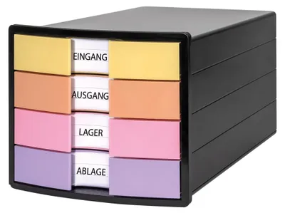 Produktbild von HAN Schubladenbox IMPULS 4 Schuebe schwarz/pastell 81420754