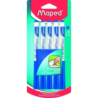 Produktbild von Maped Whiteboard-Marker Marker'Peps 5er Blister blau
