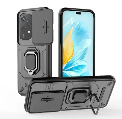 Obrázok produktu pre Ochranné puzdro s posuvným fotoaparátom pre Honor 200 Lite z TPU/PC s krúžkovým držiakom