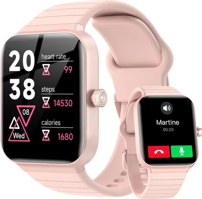 Produktbild von Smartwatch Herren, Smartwatch mit Telefonfunktion, Alexa integrierte Fitnessuhr, 100+ Sportmodi, Uhr 1,8 Zoll, IP68, Schrittzähleruhr Damen für Android iOS, mit Herzfrequenzmesser SpO3
