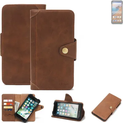 Produktbild von K-S-Trade Handyhülle kompatibel mit Unihertz Golden Eye Schutz Hülle Walletcase Bookstyle Tasche Case Handytasche Wallet Flipcase Cover PolyurethanBraun