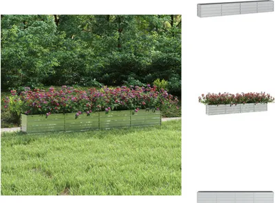 Produktbild von vidaXL Garten-Hochbeet 320x40x45 cm Verzinkter Stahl Silber -  Blumentöpfe & Pflanzgefäße