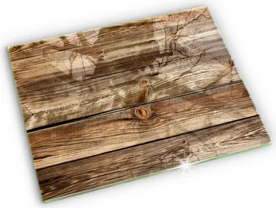 Produktbild von Grabkerze Untersetzer Glastafel Gummifüße Motiv - 52x40 cm - Bretter mit Holzstruktur