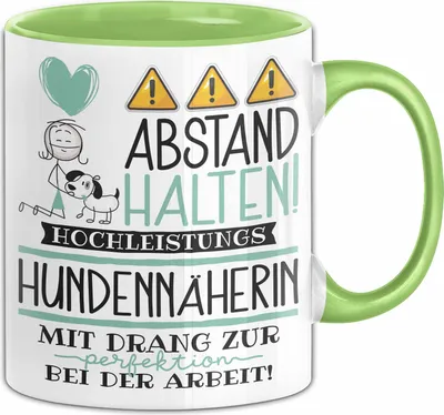 Produktbild von Hundennäherin Tasse Geschenk Lustig Abstand Halten Hochleistungs-Hundennäherin Mit Drang Zur Perfektion Bei Der Arbeit (Grün)