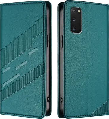Produktbild von Hülle für Samsung Galaxy S20 FE, Kunstleder Brieftaschen Handyhülle mit Kartenfach und Standfunktion Grün