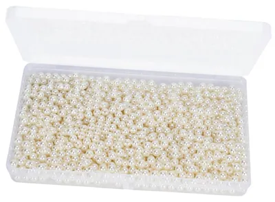 Kunstperlen 6 mm, 1200 Stück, weiß, rund, für Schmuck & Basteln
