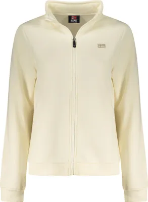 Produktbild von Gefüttertes Damen Sweatshirt Weiß mit Reißverschluss und Applikation