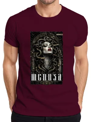 Produktbild von Medusa Griechische Mythologie Schlangen Gorgon Antike Gorgone Herren T-Shirt, Burgundy, M