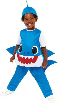 Baby Shark Kostüm kleiner Hai für Kinder Gr. 92-104 blau Tier Lizenz-Kostüm Tierkostüm Meeresbewohner Raubtier Fasching Karneval Mottoparty Kinderfasching