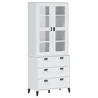 Produktbild von Highboard VIKEN Weiß 80x40x190 cm Massivholz Kiefer
