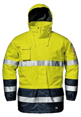 Immagine prodotto di Giacca di sicurezza Sir Safety Microlines Split, ignifuga con cappuccio, giallo/blu, XXL, HI-VIS GIALLO/BLU