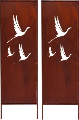 Produktbild von 2x Sichtschutz Metall - 160 cm x 50 cm - Edelrost - Rostoptik Sichtschutz für Garten - Sichtschutzelement - Sichtschutzwand - Gartendekoration Zaun ROST