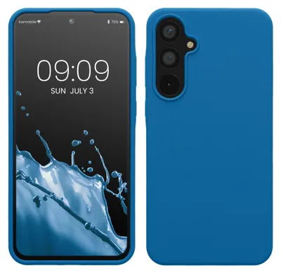 Produktbild von kwmobile Handyhülle für Samsung Galaxy A55 5G Hülle - Case Silikon - Kabelloses Laden - Schutzhülle Cover in Blue Reef