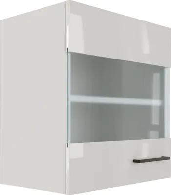 Produktbild von Küchen Hängeschrank 50 cm mit Glastür LUND | Lichtgrau | 50 x 32 x 54,8 cm