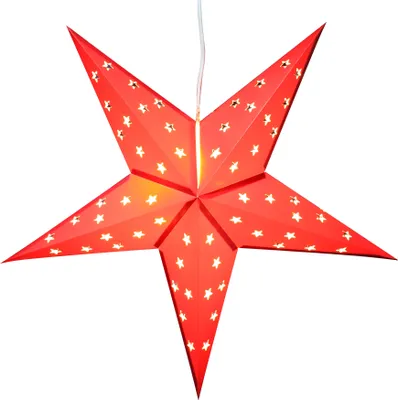 Image de BRUBAKER Étoile de Noël pliante avec 10 LED, 60 cm Ø, rouge