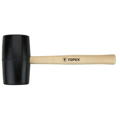 Obrázok produktu pre Gumové kladivo TOPEX 72 mm/900 g, drevená rukoväť