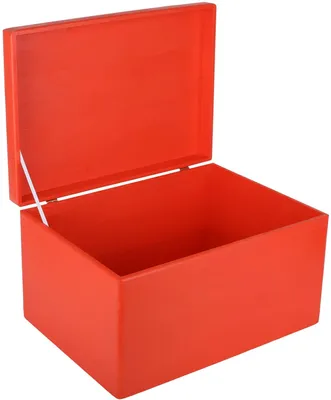 Produktbild von Creative Deco Červená Dřevěná Krabice s Víkem | 40 x 30 x 24 cm (+/- 1 cm) | Paměťová Schránka Dětská Velká | Ideální pro Dokumenty Cennosti Hračky a Nářadí