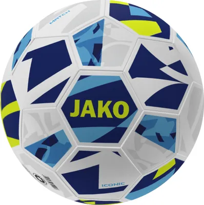 Produktbild von JAKO Unisex Spielball Iconic, Farbe:weiß/navy/neongelb, Größe:5