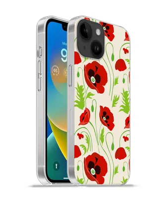Produktbild von MuchoWow® Handyhülle Schutzhülle Hülle für Apple iPhone 14 - Softcase Blumen - Mohn - Muster Silikon Softcase Handy Hülle - Mobiltelefonhülle
