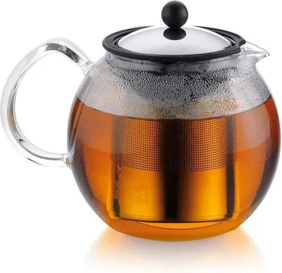 Produktbild von Teepot Assam Theezetter System aus Edelstahl - Filter - gläsernes Griff - 15 l glänzend