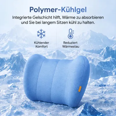 Produktbild von Orthopädisches Kühl Lendenwirbelkissen aus Memory Foam Rückenkissen mit Kühlgel Lendenkissen