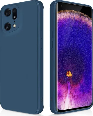 Produktbild von Silikon Hülle für OPPO Find X5 Pro Flüssigsilikon Dünn Gel Gummi Matt Kratzfeste Schutzhülle Blau