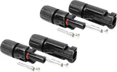 Produktbild von 2 Paar Solarstecker kompatibel mit MC4 Y 2 fach, 3 fach, 4 fach, 5 fach, 6 fach Stecker Kabel : 1 fach Stecker Stecker: 1 fach Stecker