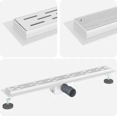 Produktbild von “2026 Moderne“Duschabfluss mit Glasabdeckung Silber 70 cm Edelstahl 304 - Garten & Heimwerken - Designermöbel 5112893