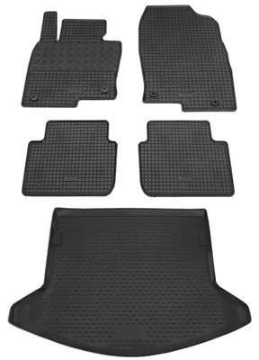 Gummi Kofferraumwanne + Fußmatten Set für Mazda CX-5 II KF, Bj. 2017-, schwarz