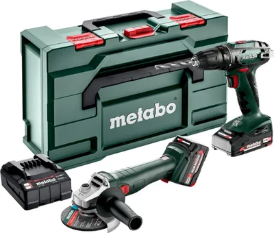 Image de Metabo Akku Combo Set 2.4.3 18 V BS 18 + W 18 L 9-125 ; metaBOX 165 L