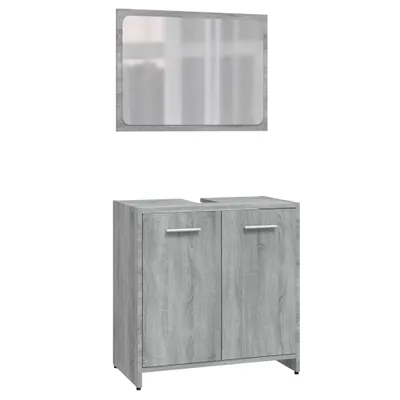 Image de Meubles de salle de bain Sonoma gris Bois d'ingénierie