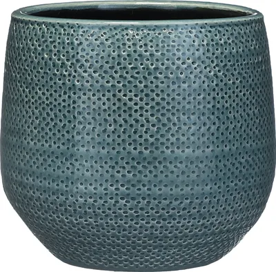 Produktbild von Mica Decorations Gabriel Blumentopf - H19 x Ø21 cm - Blau