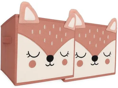 Immagine prodotto di Contenitori per bambini - Scatole per giocattoli - 2 pezzi - Grigio - Tessuto - 30x30x30 cm