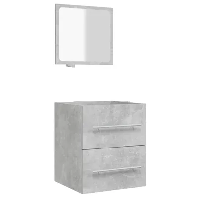 Zdjęcie produktu dla vidaXL Szafka łazienkowa z lustrem betonowa szara 41x38,5x48 cm