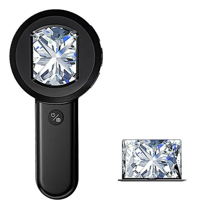 Produktbild von Digitale Lupe,tragbares Handmikroskop mit 8 LED-Leuchten,2-Zoll-Bildschirm,elektronische USB-Handlupe für Schmuck,geeignet für Kinder und Erwachsene