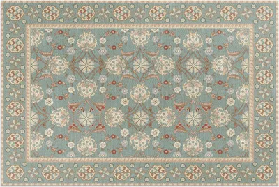 Produktbild von Vintage Floral Design Beige – Vinylteppich – 100x150 cm – Outdoor Teppich – Terrasse – Wetterfest – Modern