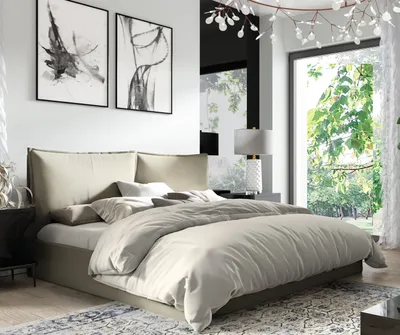 Produktbild von GUTTO Polsterbett nach Maß  GLAMMY 200x200 Metall-Lattenrost beige Velour Samtstoff Velvett mit Bettkasten und Stauraum