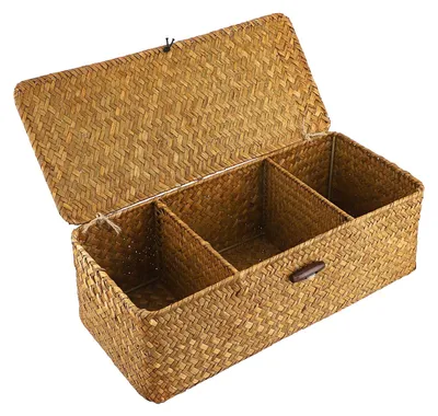 Produktbild von Natürliche Seegras Aufbewahrungsbox mit Deckel und Fächern