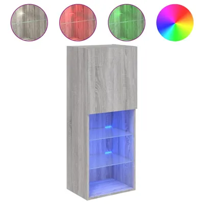 Obrázok produktu pre vidaXL TV skrinka s LED osvetlením Sivá Sonoma 40,5x30x102 cm