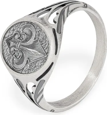 Produktbild von NKlaus 62mm Siegelring Bourbonische Lilie 925 Silber Herrenring Tempelritter Fingerring 14676