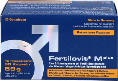 Zdjęcie produktu dla Kapsułki Fertilovit M Plus na zaburzenia płodności u mężczyzn, 90 kapsułek