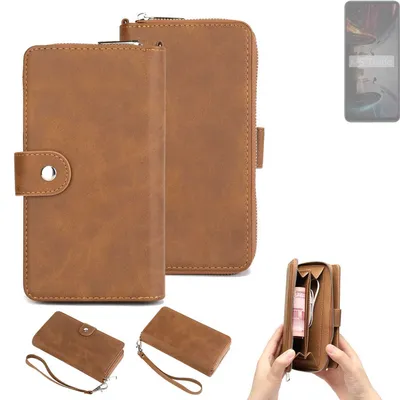Produktbild von K-S-Trade Handyhülle Schutzhülle kompatibel mit Xiaomi POCO X5 5G & Portemonnee Tasche Handytasche Case Etui Geldbörse Wallet braun (1x)