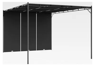 Produktbild von Gartenpavillon mit Seitenvorhang 4x3x2,25 m Anthrazit