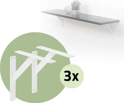 Produktbild von ML-Design 6er Set Regalträger Regalhalterung 24x24 cm, Weiß, Wandhalterung für Regalbrett aus Aluminium
