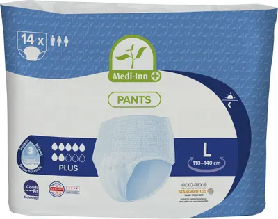 Produktbild von Medi-Inn Inkontinenz-Pants PLUS, diskreter Schutz & hohe Saugstärke, mit elastischem Bund, 1 x 14 Stück (Größe L)